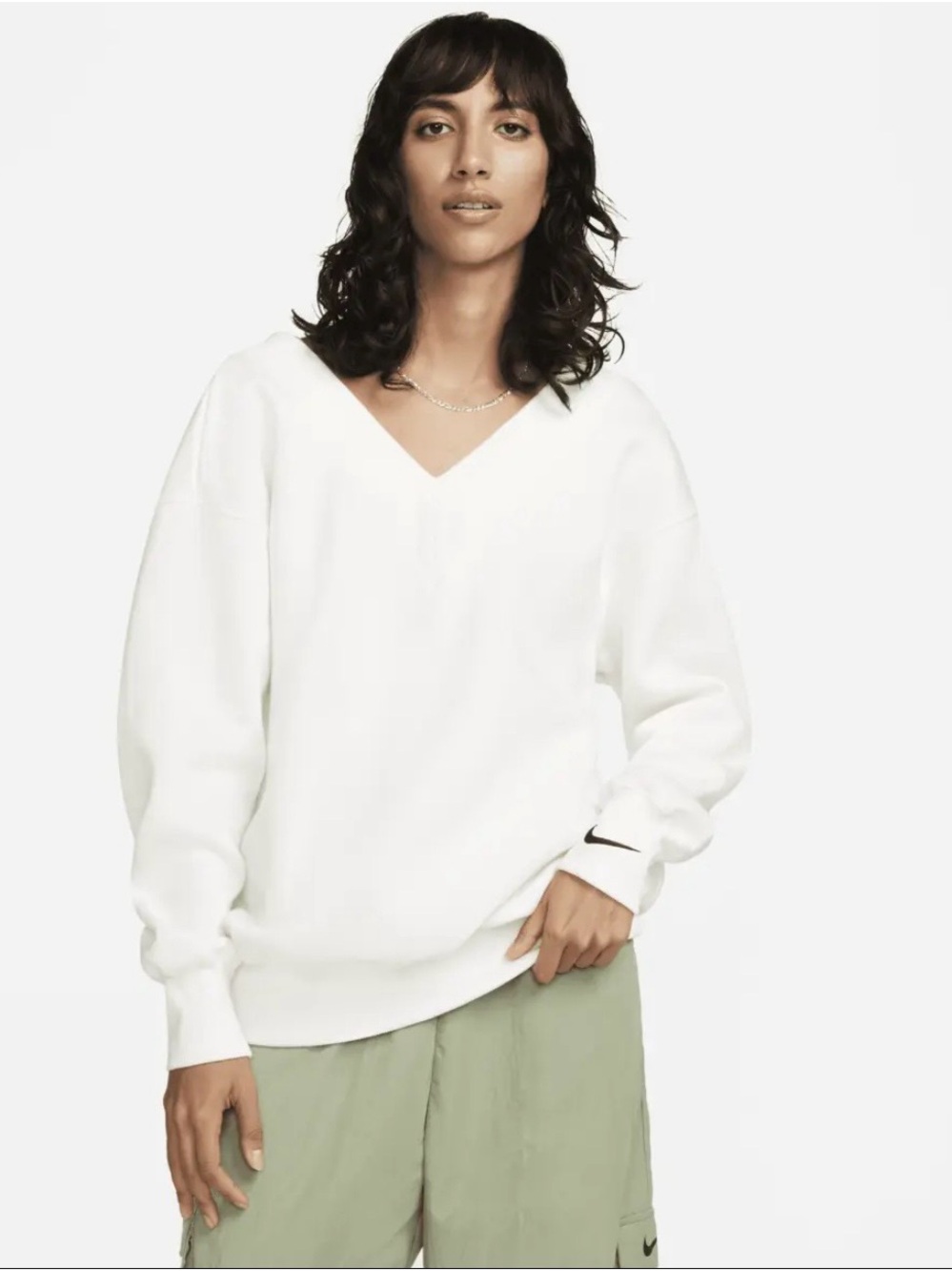 NIKE Sportswear Phoenix Fleece Oversized V-Neck
Sweatshirt NWT Size Large